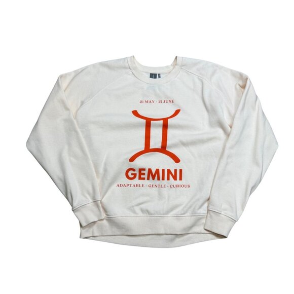Anthropologie Gemini Zodiac Crewneck Sweatshirt Catherine O’Sullivan Medium - Picture 3 of 8